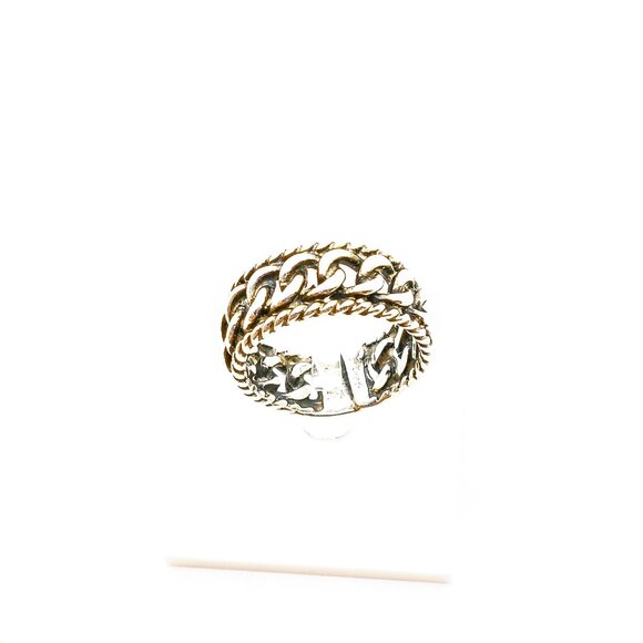 Vintage Sterling Silver Chain Band Ring Size 8 Unisex - Picture 2 of 6